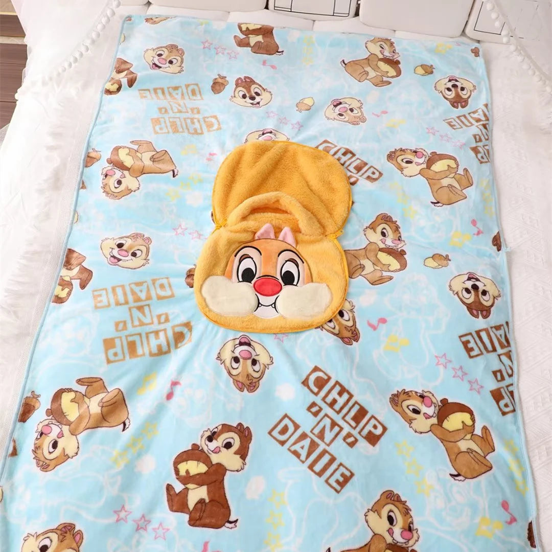 Disney Cartoon anime Chip Dale Plush Blanket Soft Comfortable Portable Kawaii Pillow Blanket Gifts For Girl