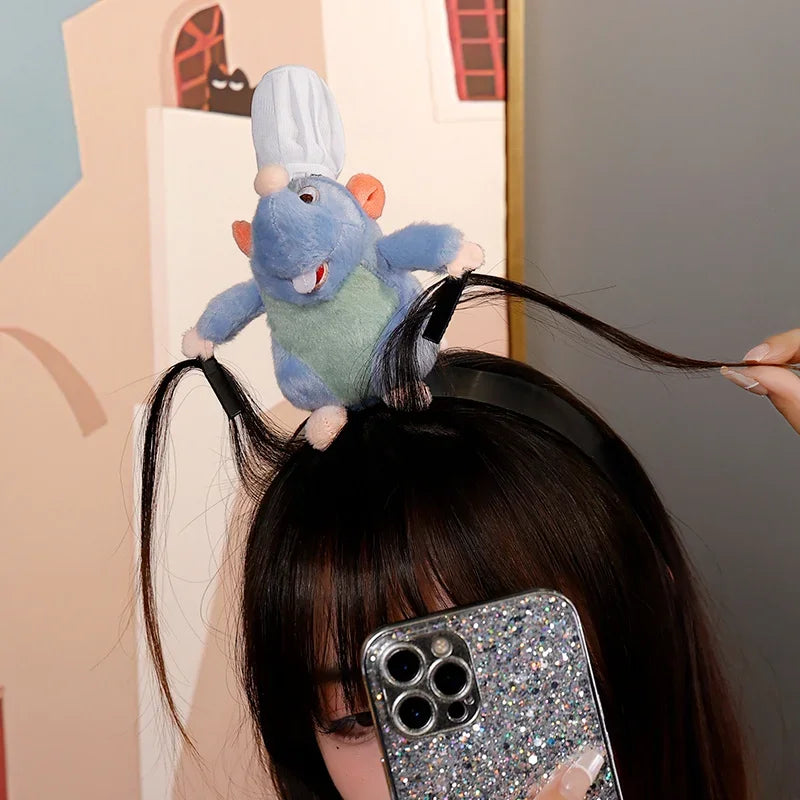 Cartoon Ratatouille Hairband Plush Doll Creative Cute Wide-brimmed Hairbands Hairpin Hot Headdress Girl's Gift