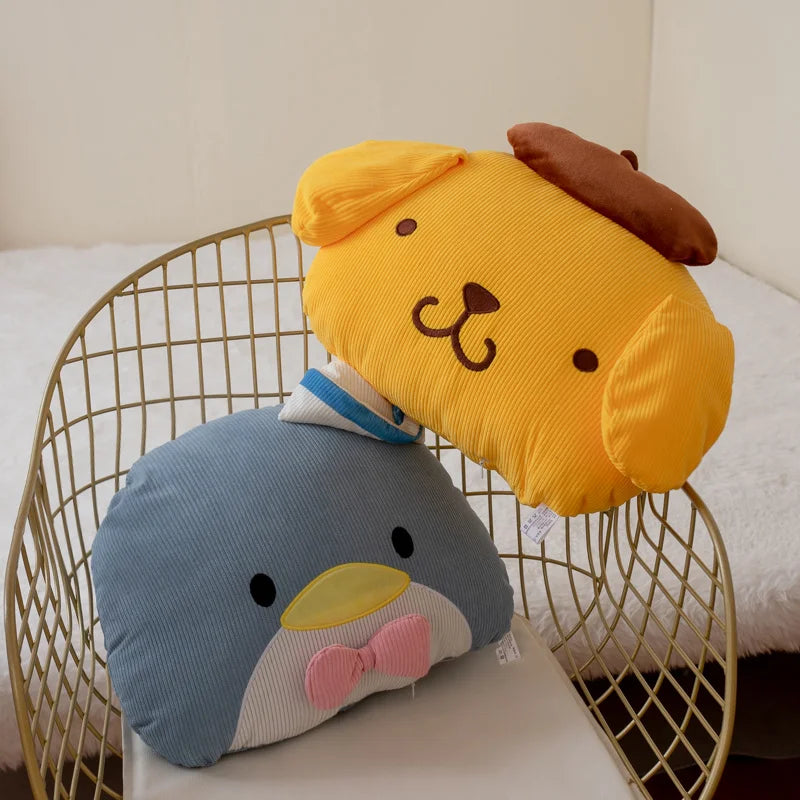 Sanrio Pom Pom Purin  Hangyodon Cinnamoroll Kuromi Tuxedo Sam Hello Kitty Plush Cushion Sofa Bedroom Home Decor Sleeping Pillow