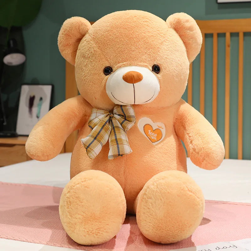 Giant Teddy Bear Plush Toy Cute Stuffed Soft Animal Bear with Ribbon Doll for Kids Baby Children Birthday Gift Valentine's Gift