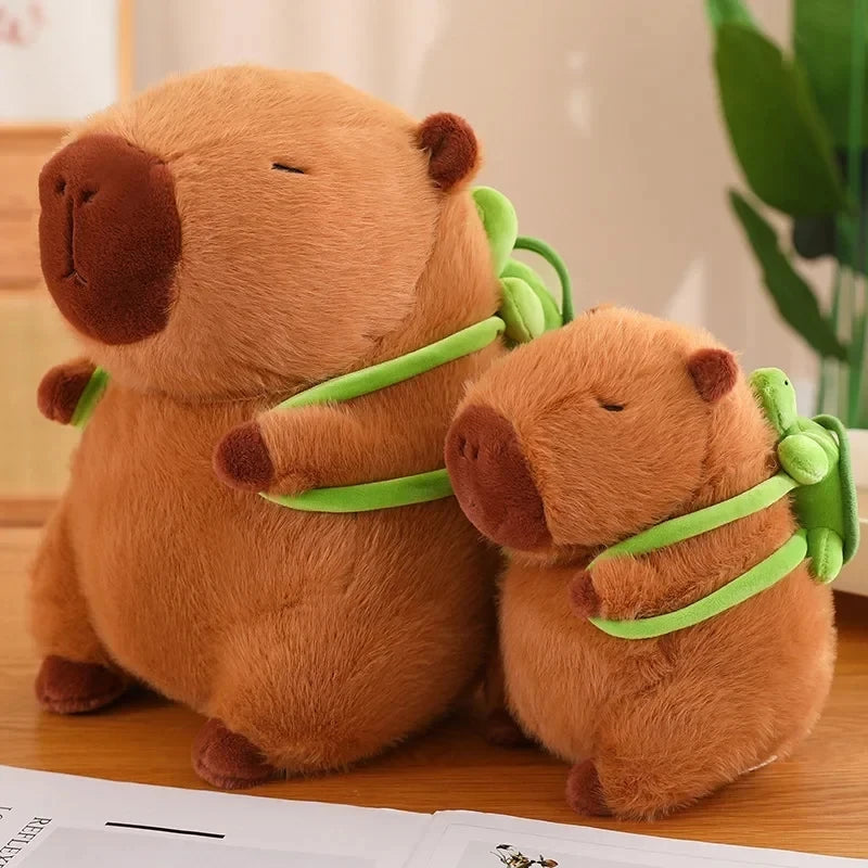 New hot20cm Cute Turtle Backpack Capybara Anime Fluffty Toy Soft Capybara Plush Toy Simulation Stuffed Animals Kawaii Plush Doll