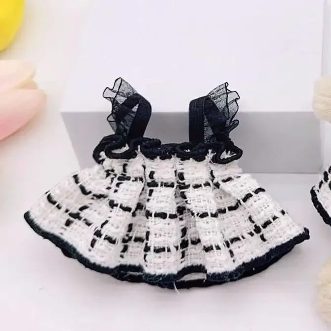 17cm Mini Plush Doll'S Clothes Outfit Accessories For Korea Kpop Exo Labubu Idol V1 V2 Strap skirt set Clothing Gift