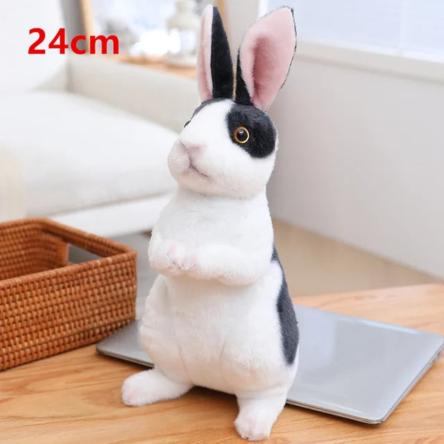 Simulation Kawaii Long Ears Realistic Rabbit Plush Toy Lifelike Animal Stuffed Doll Toys for Birthday Gift Room Decor