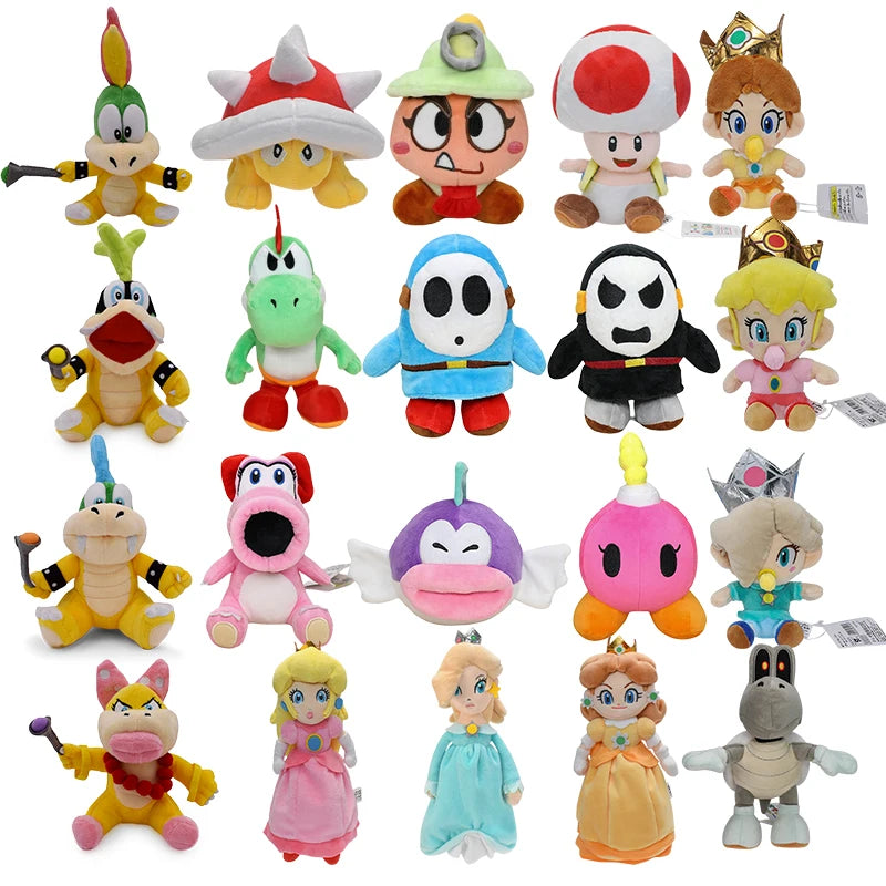 Mario Lemmy Larry Bomberman Goombella Plush Toy Princess Peach Daisy Shy Guy Yoshi Stuffed Dry Bone Toad Peluche Doll Gifts Kids