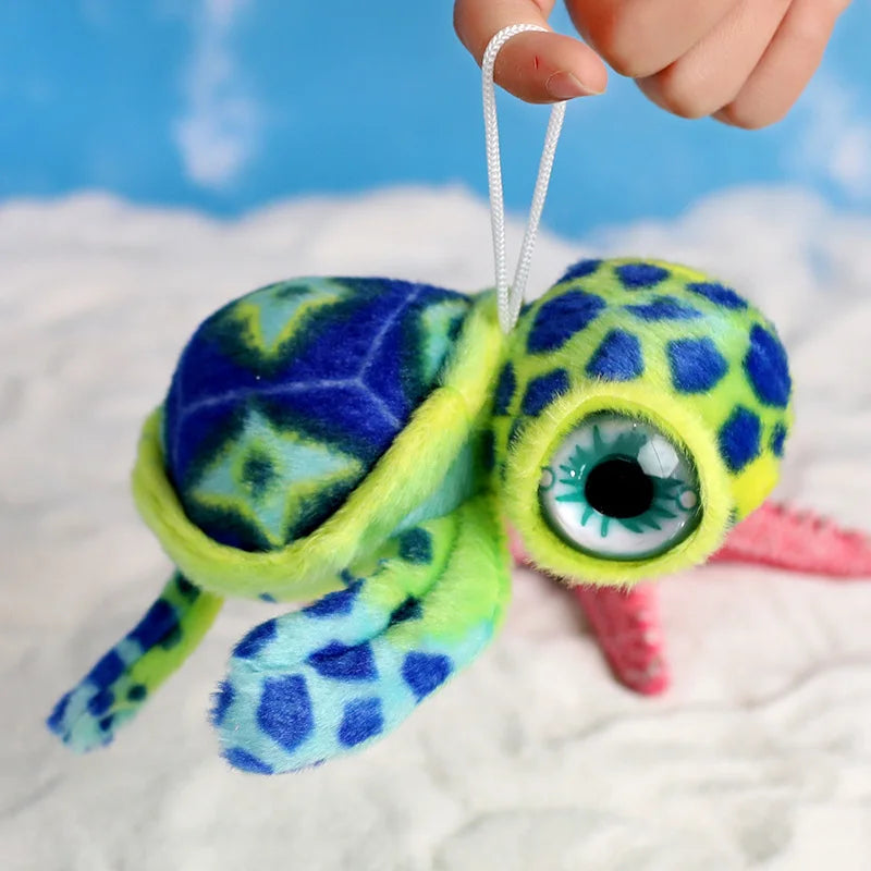 Cute Simulation Tortoise Plush Toys Kapsack Keychain Soft Stuffed Cartoon Animal Sea Turtle Doll Window Pendant Doll kids Gift