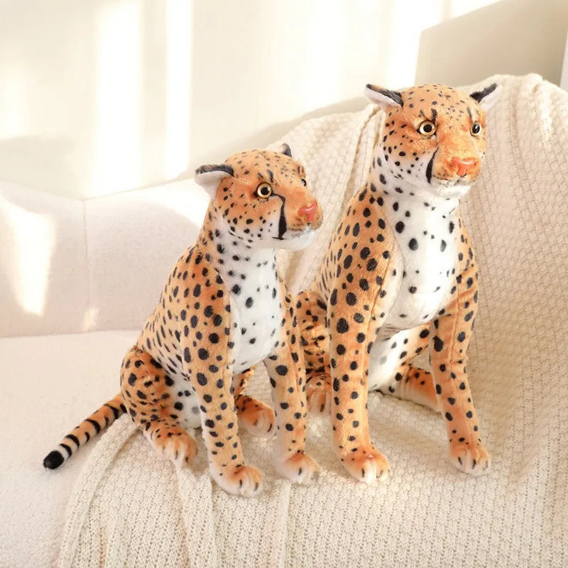 34cm-66cm Big Leopard Plush Toys Giant Yellow Cheetah Soft Stuffed Animal Pillow Animal Doll Toys For Friends Birthday Gift