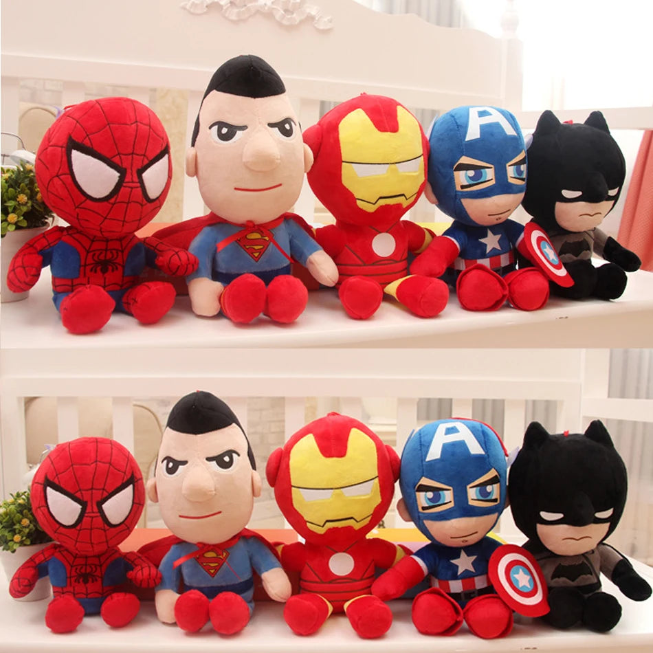 27-32cm Man Spidermaned Plush Toys Movie Dolls Marvel Avengers Soft Stuffed Hero Captain America Iron Christmas Gifts for Kids