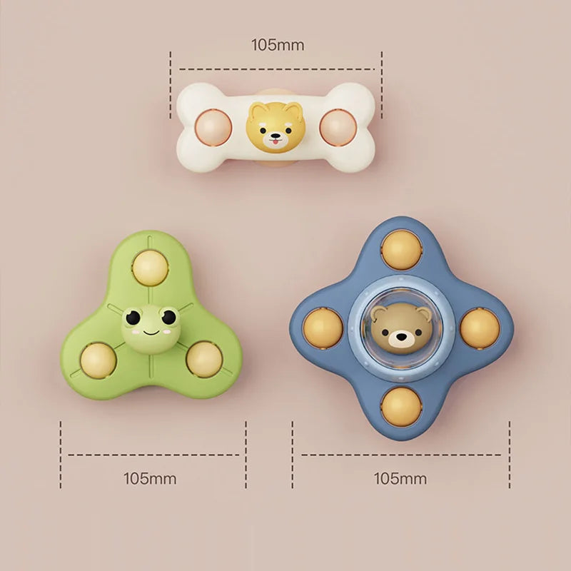 3Pcs/Set Baby Toys Suction Cup Spinner Toys For Toddlers Hand Fidget Sensory Toys Stress Relief Educational Rotating Rattles