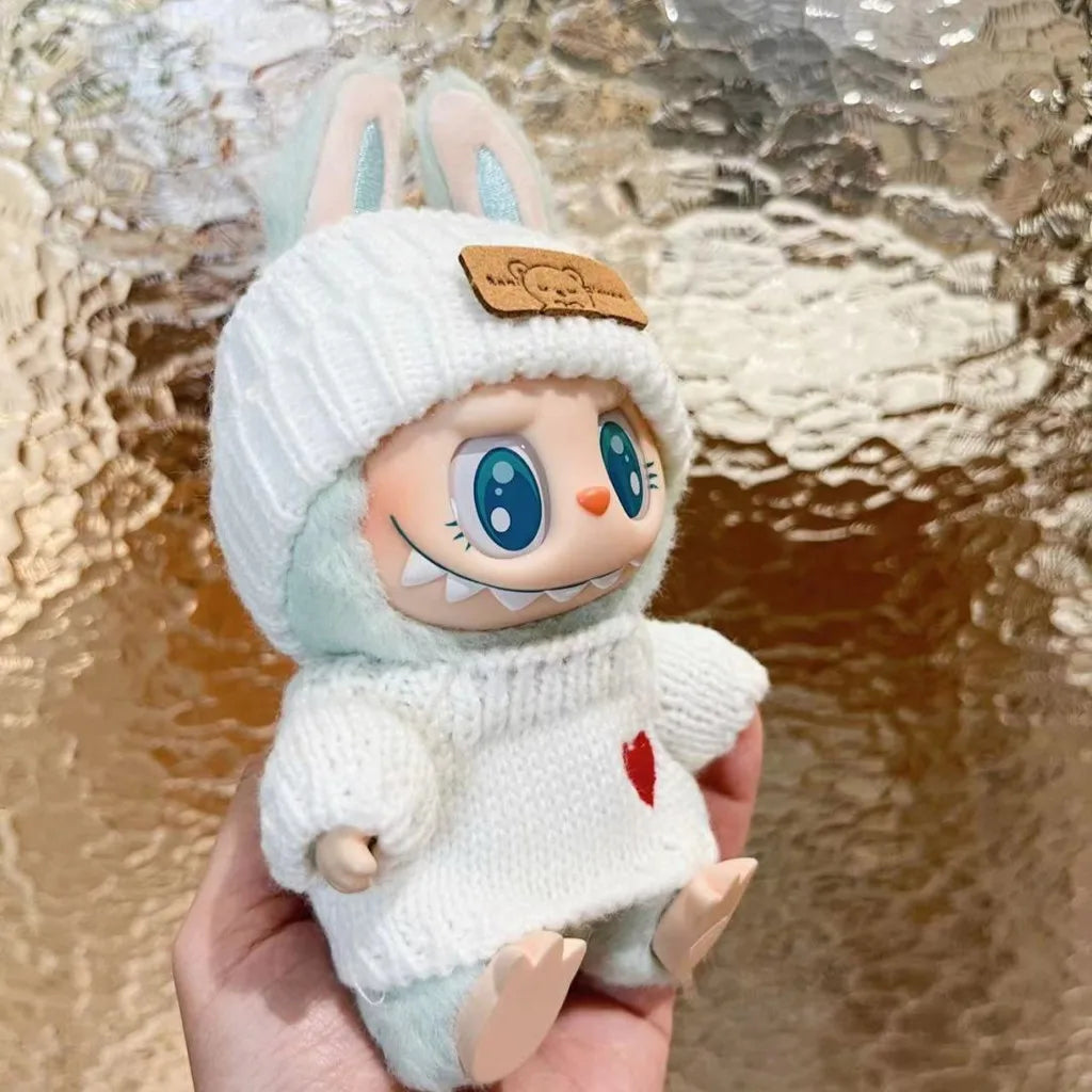 Mini Plush Doll'S Clothes Outfit Accessories For Korea Kpop Exo Labubu Idol V1 V2 Love sweater hat set Clothing Gift