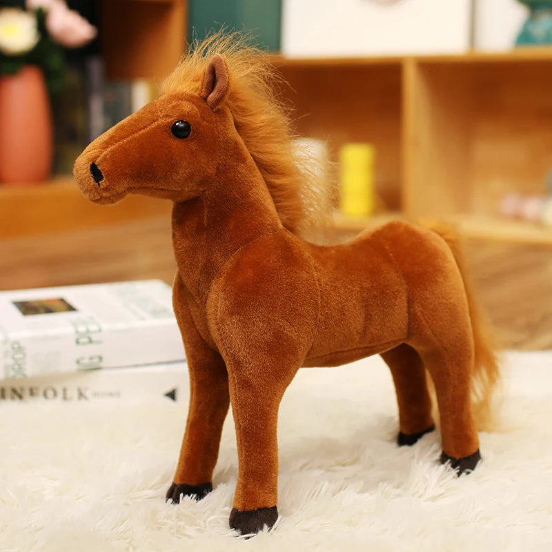 20/30/40cm Cartoon Simulation Horse Plush Foal Toys Anime Animal Stuffed Dolls Kawaii Home Decor Kids Xmas Birthday Gifts