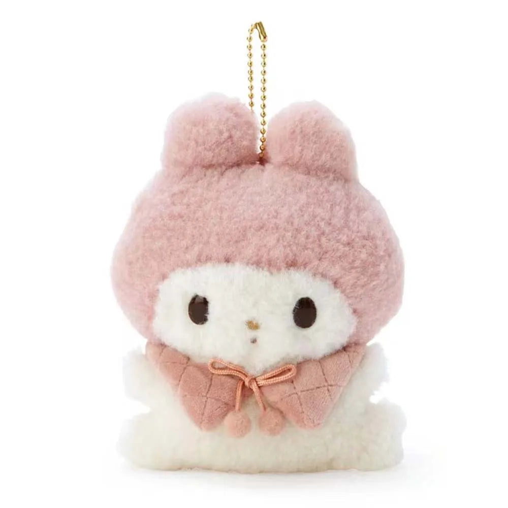 Kawaii Sanrio Plush Keychains Anime My Melody Kuromi  Cinnamoroll Pochacco Soft Stuffed Doll Pendant Cute Cartoon Keyring Gifts