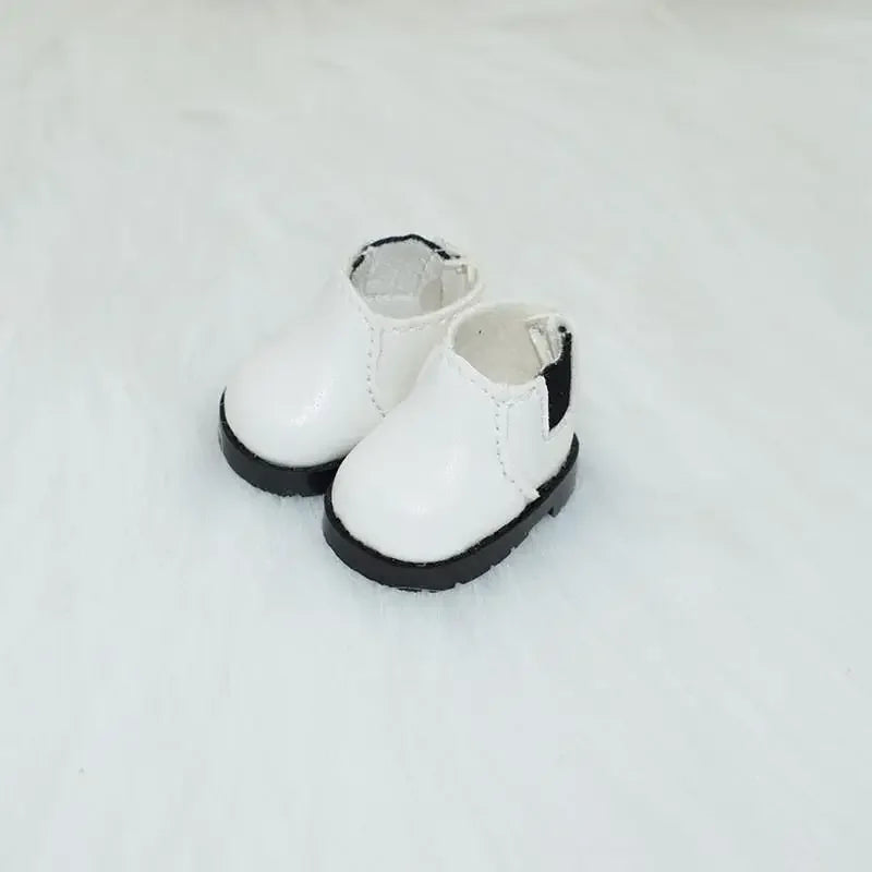 For Labubu Shoes (3.8*2.3cm) for 17cm Labubu Macaron and 10cm EXO /Cotton Doll Finger Shoes Doll Leather Shoes