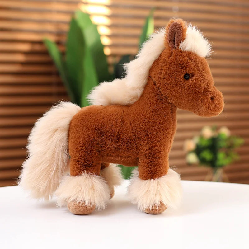 Realistic Horse Plush Toys Stuffed Animal High Quality Super Real Life Pony Plush Dolls Classic Birthday Gift For Children