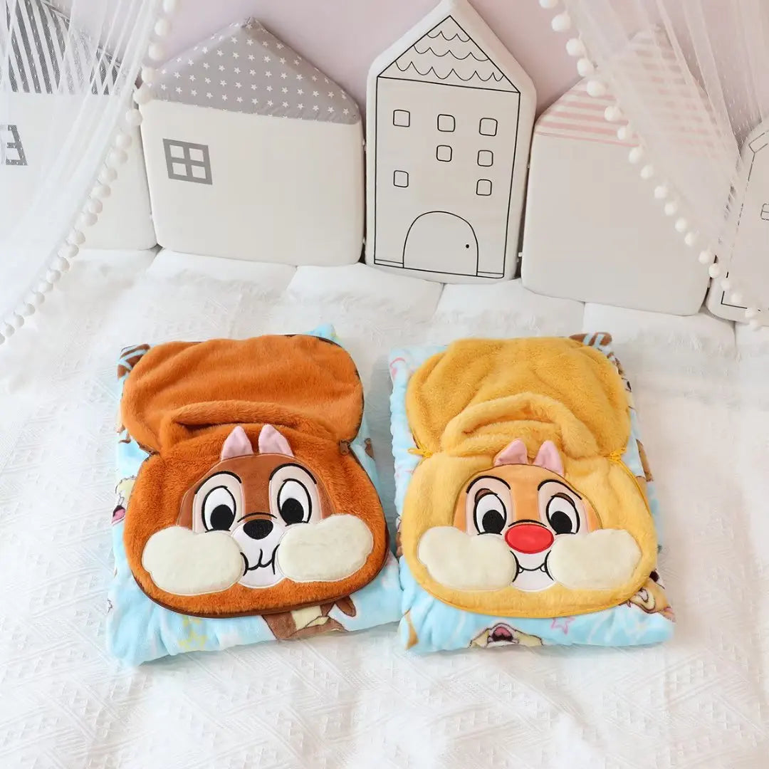 Disney Cartoon anime Chip Dale Plush Blanket Soft Comfortable Portable Kawaii Pillow Blanket Gifts For Girl