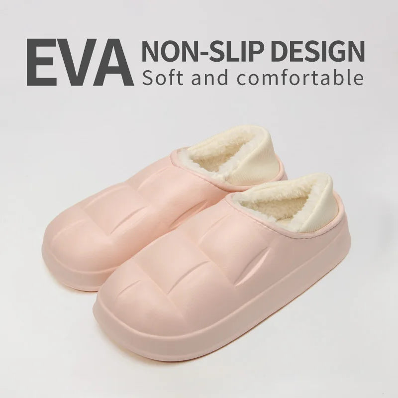 Winter warm slippers with added fleece for women