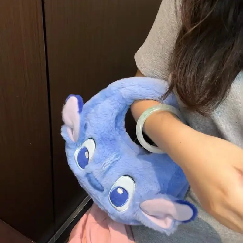 Anime Disney Lilo&Stitch Plush Doll Bag Kawaii Cartoon Women Fashion Handbag Outdoor Shoulder Bagbirthday Gift For Kids Girls