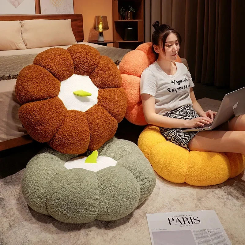 45-70cm Kawaii Ins Plush Plants Pillow Pumpkin Futon Super Soft Fruits Pumpkin Toys Stuffed Cushion Nice Gift