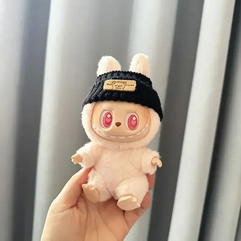 For 15-17 cm Labubu Clothes outfit Labubu Sitting Party Bear Label Scarf Hat Dolls Accessories Cute Decoration