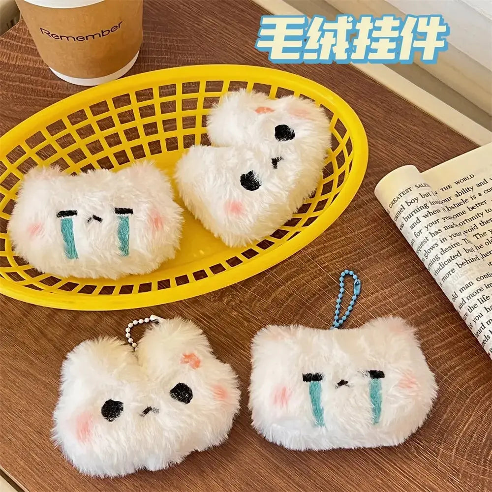 Cartoon Plush Rabbit Doll Toy Keychain Sweet Cute Bag Pendant Charms Car Keyring Accessories For Women Couples Kawaii Gift