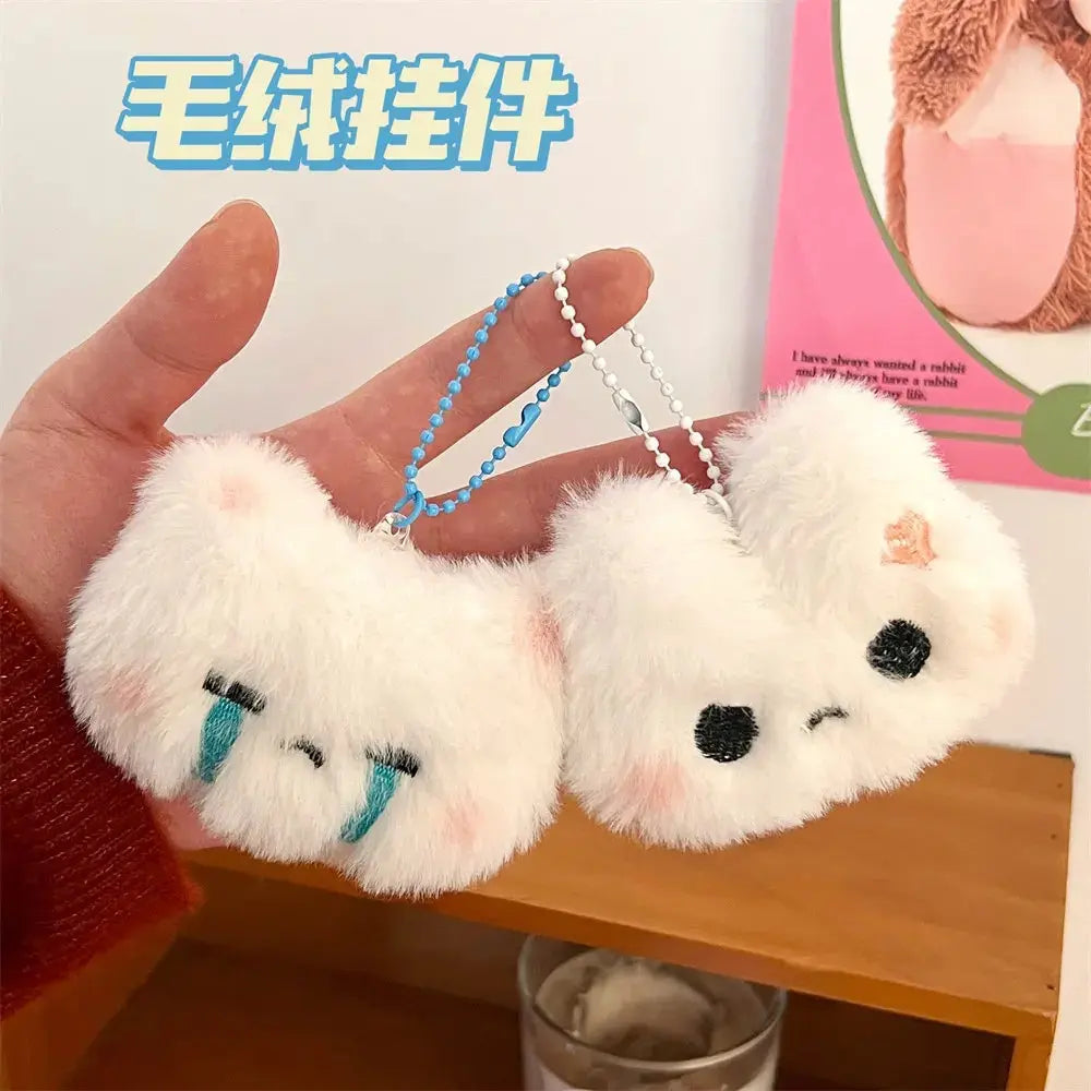 Cartoon Plush Rabbit Doll Toy Keychain Sweet Cute Bag Pendant Charms Car Keyring Accessories For Women Couples Kawaii Gift