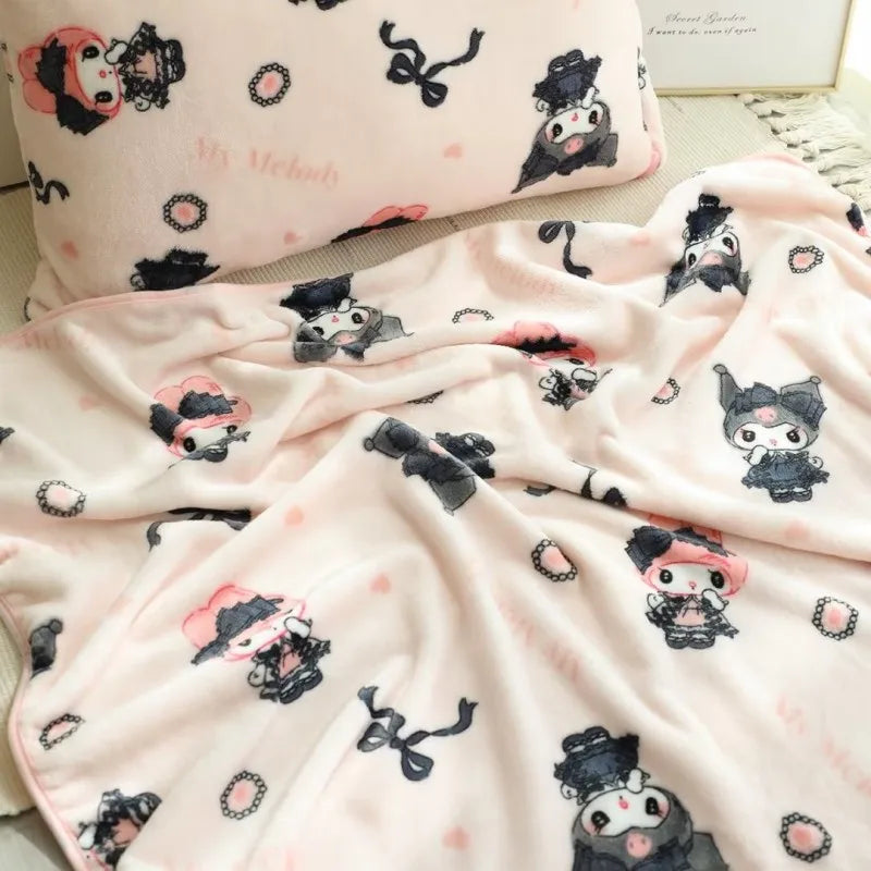 Lovely Sanrio Series Plush Blanket Kuromi My Melody Plush Blanket Soft And Comfortable Air Conditioning Blanket Gifts For Girls