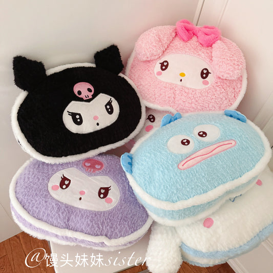 Sanrio Hello Kitty Plushies Doll Kuromi Cinnamoroll My Melody Throw Pillow Hangyodon Plush Toy Sofa Bed Back Cushion Xmas Gifts