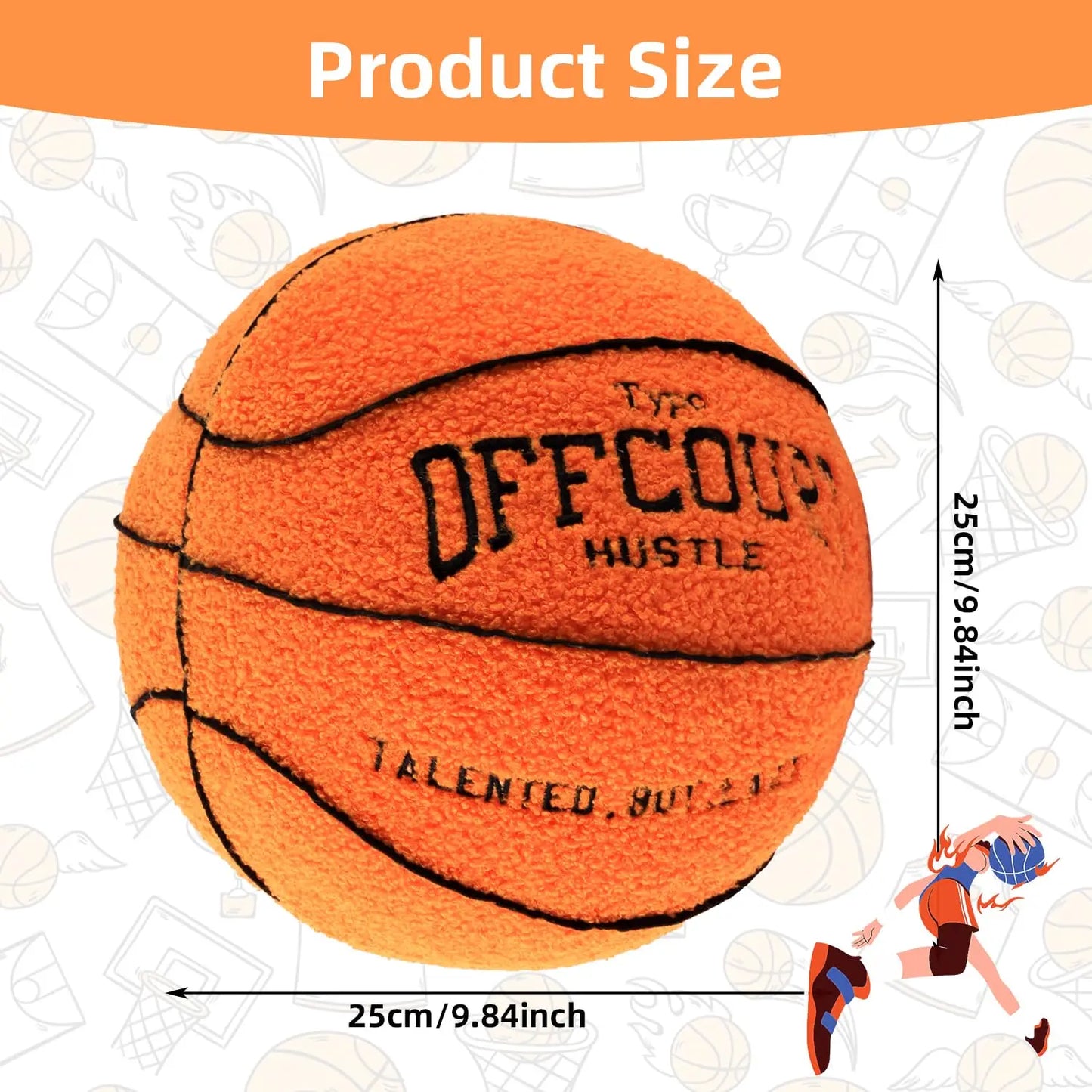 25cm Offcourt Basketball Pillow Anime Plush Toy Household Stuffed Plush Ball for fans Toy Exquisite Children Birthday Gifts Boys