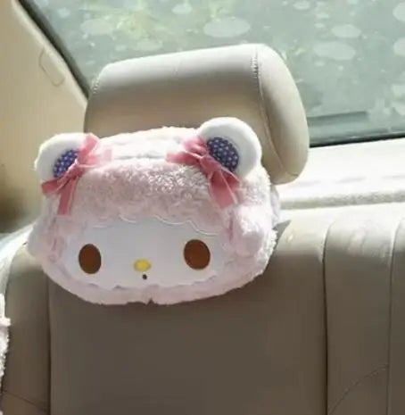 Sanrio My Melody Headrest Hello Kitty Cushion Car Seat Belt Cover Cartoon My Sweet Piano Plush Pillow Kawaii Car Decor Girl Gift