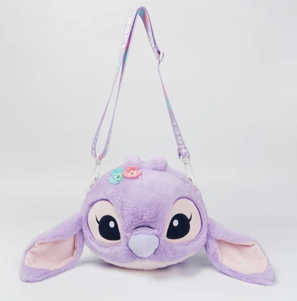 Disney Stitch Authentic Angie Doll Plush Toys New Purple Lavender Angie Milk Tea Cup Hair Doll Stitch Bags Backpacks Plush Toy