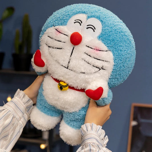 40cm Cute Doraemon Hand Heart Plush Toy Cuddly Pillow Fluffy Smiling Doraemon Plushies Lovely Kawaii Doll Xmas Gifts Girl