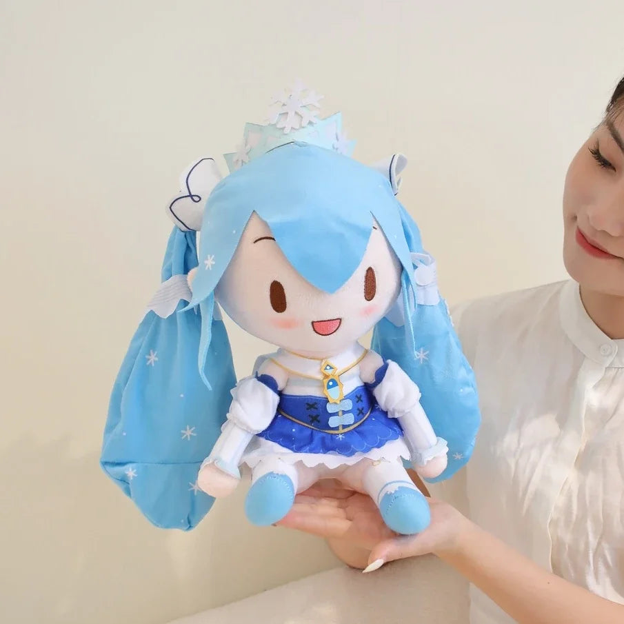 Snow Princess Dress Hatsune Miku Snowflake Crown Plush Toy Limit Plushies Japanese Style Cute Girl Collect Doll Home Decor Gift