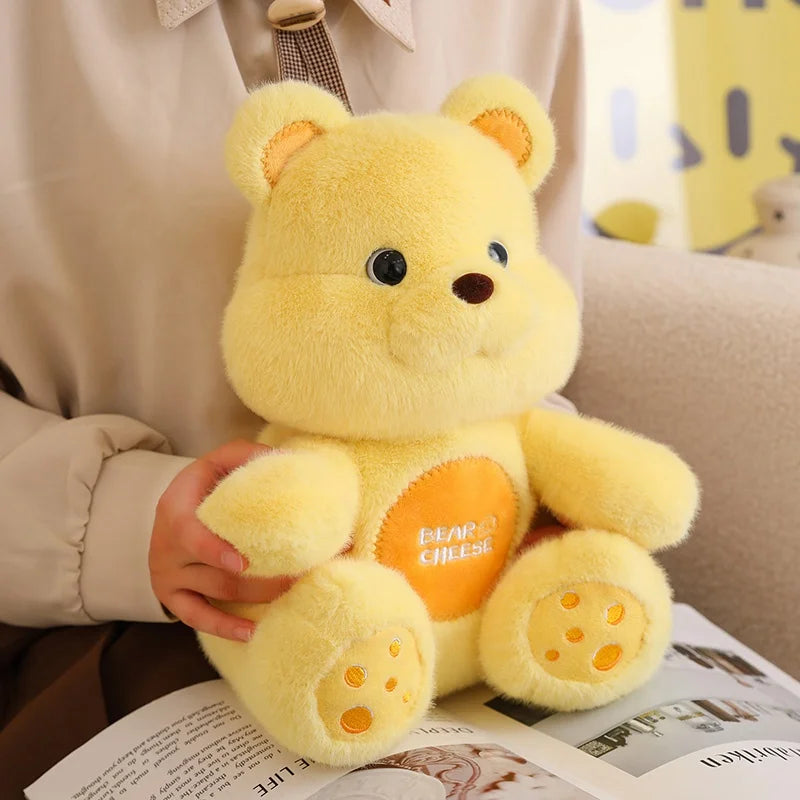 Cute Cartoon Cheese Bear Plush Toy Sitting Giant Bear Doll Girl Kawaii Room Decoration Gift For Children High Quality