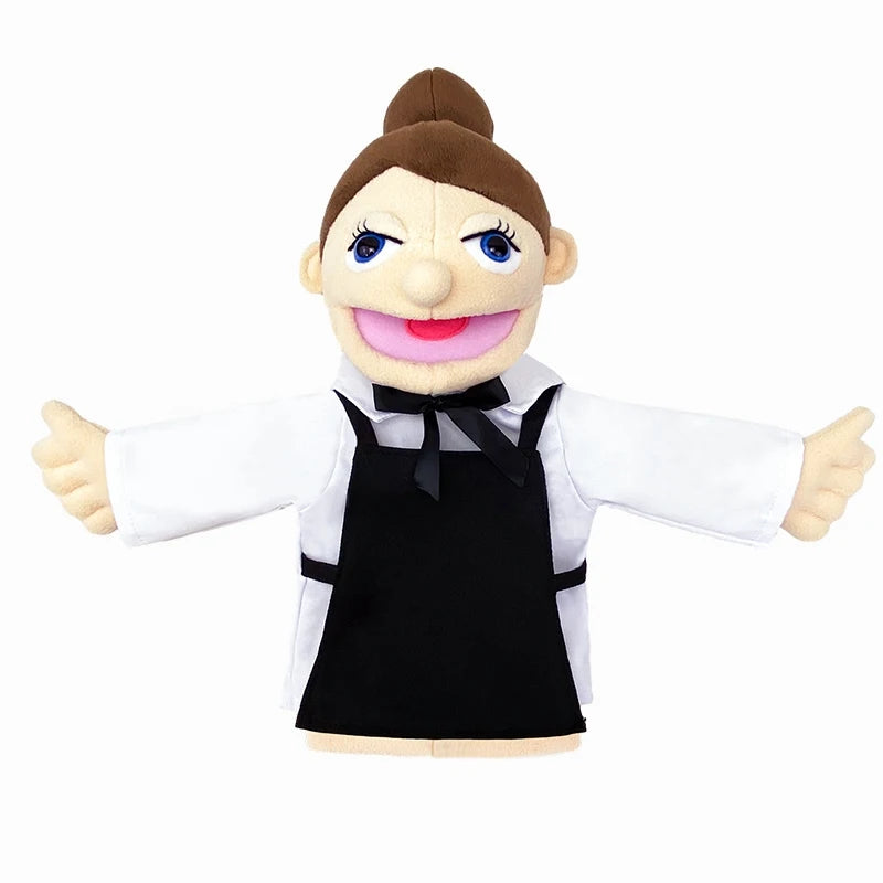 Simulation Cartoon Profession Series Big Hand Puppet Plush Doctor Police Officer Nurse Teacher Job Puppet Ventriloquism Doll