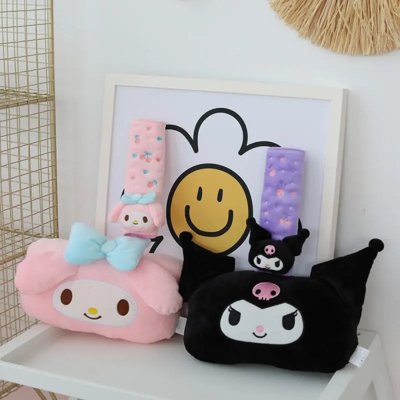 Anime Sanrio Kuromi My Melody Plush Car Neck Headrest Pillow - Plushy Mart