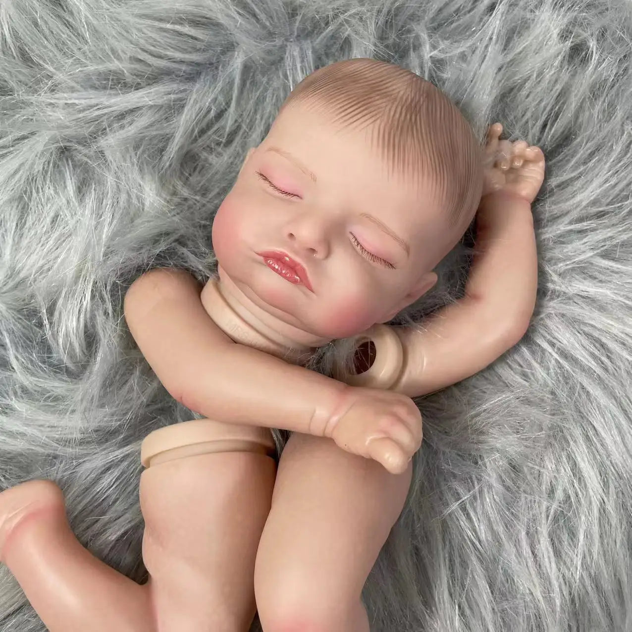 19 inch Painted Vinyl Reborn Doll Kit Rosalie Unassembled Lifelike Baby 3D Painting with Visible Veins Cloth Body Included