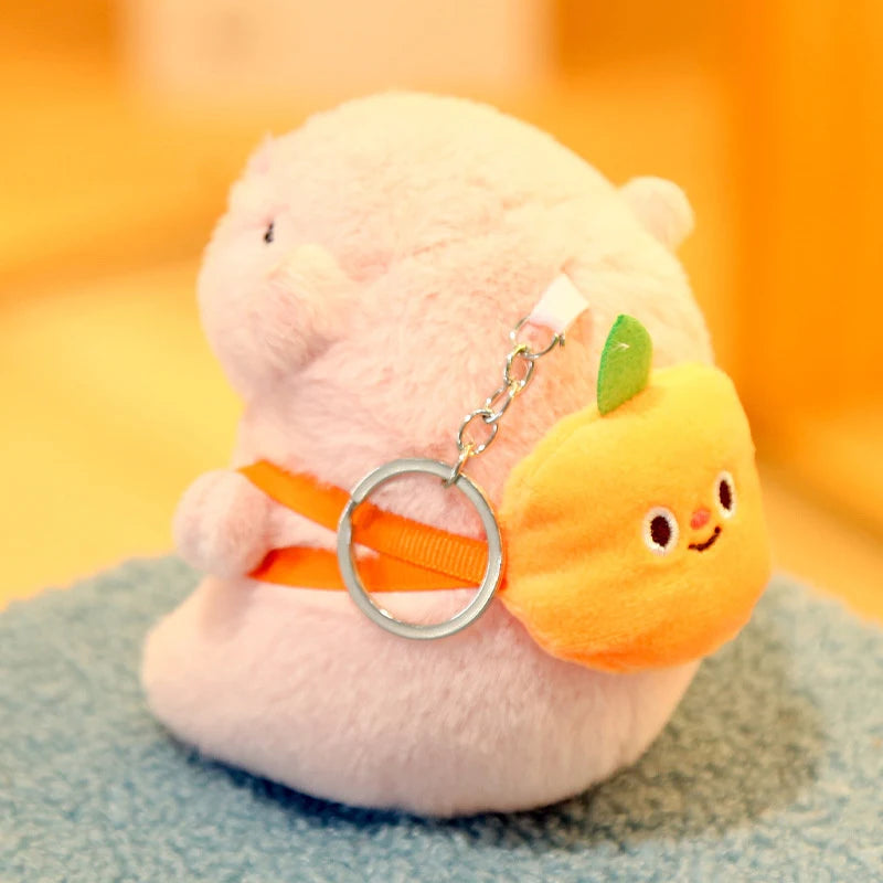 Cute Capybara Plush Toy Doll Keychain Stuffed Animals Capibara With Fruit Backpack Pendant Keyring Birthday Christmas Gift