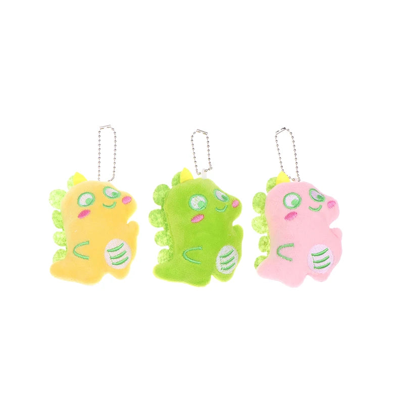 Kawaii Plush Dinosaur Keychain Stuffed Animal Keyring Cute Cartoon Key Holder School Bag Pendant For Girls Gift