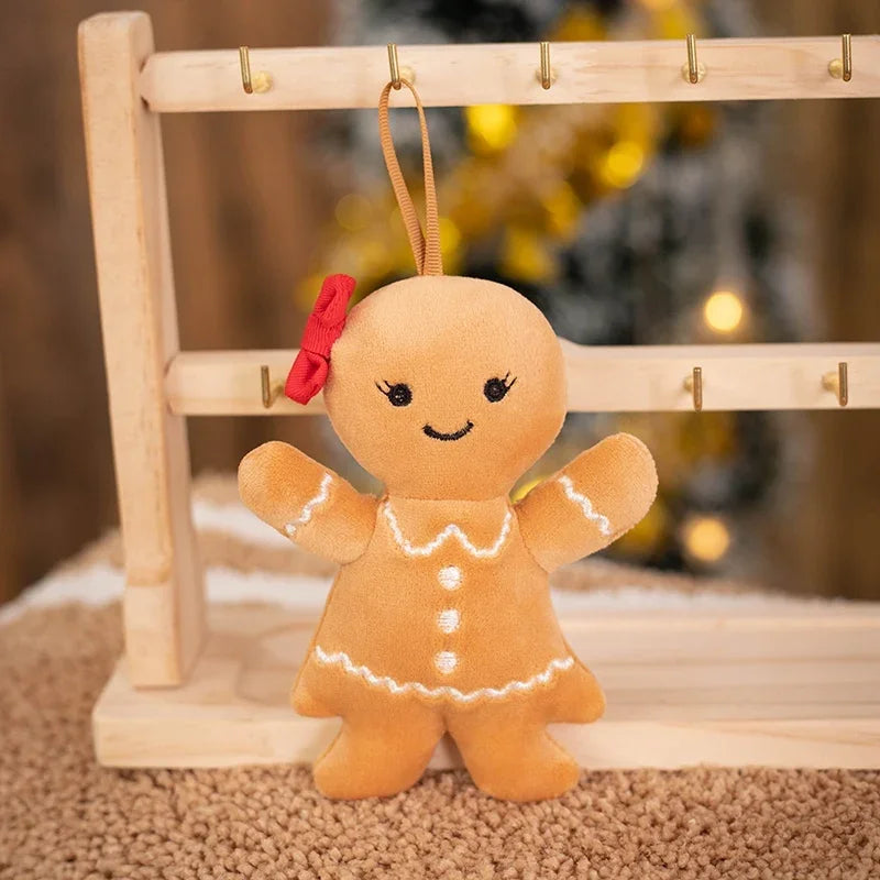 Gingerbread Man Plush Pendant Toy Biscuit Peluche Stuffed Cookie Soft Doll Christmas Room Decoration Birthday Gifts