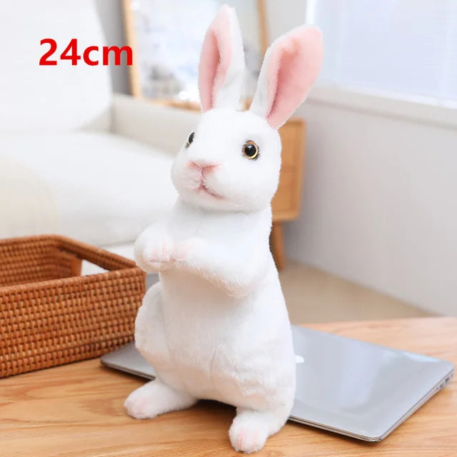 Simulation Kawaii Long Ears Realistic Rabbit Plush Toy Lifelike Animal Stuffed Doll Toys for Birthday Gift Room Decor