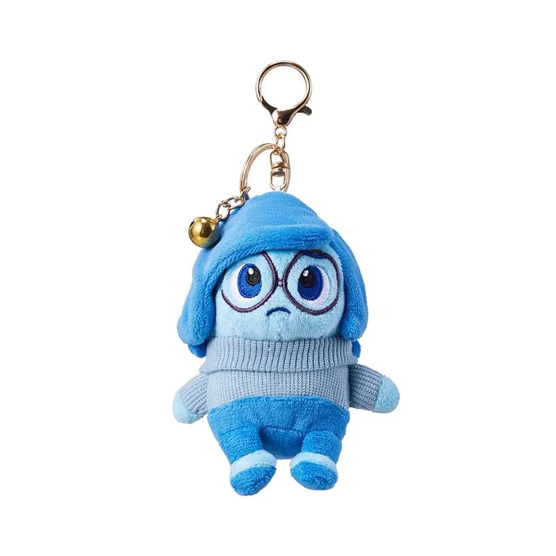 New Miniso Disney Pixar Inside Out 2 Sadness Embarrassment Plush Doll Figure Keychains Cute Bag Pendants Keyring Birthday Gift