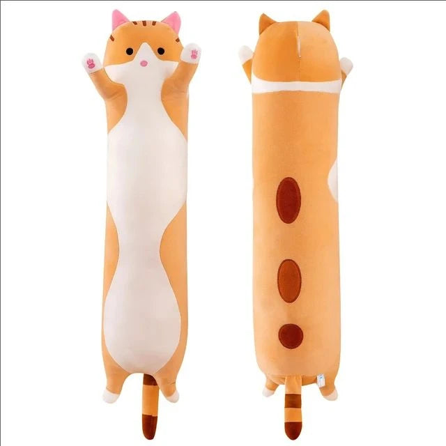 Cute 50cm Cat Plush Toy Long Pink Brown Grey Sleeping Cats Leg Pillow Squishy Little Animal Doll Appeasing Plushie Gift