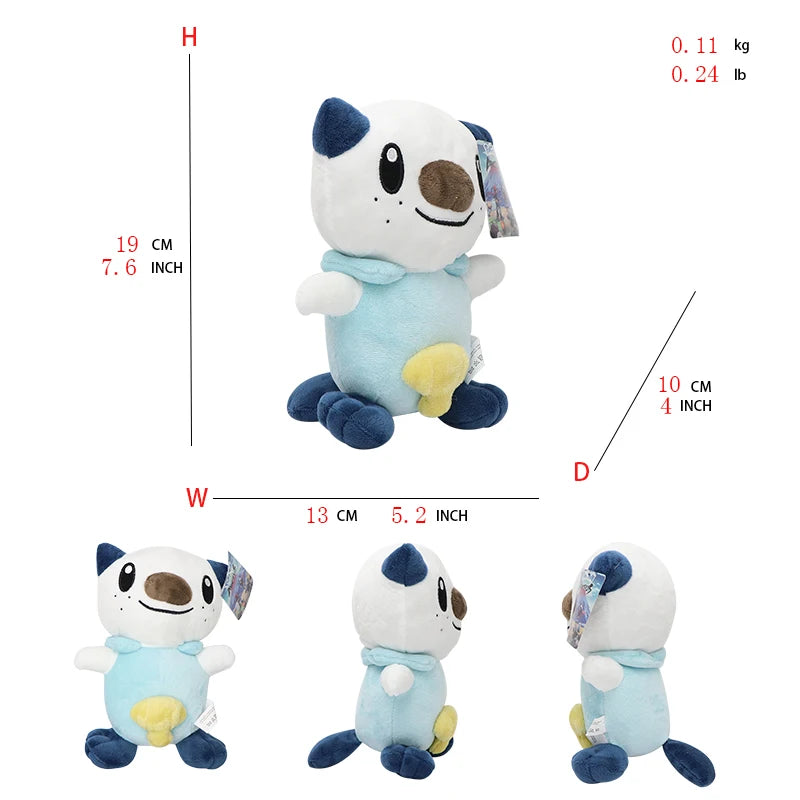 15-37CM Pokemon Plush Oshawott Cyndaquil Rowlet Turtonator Typhlosion Samurott Decidueye Initial Elf Animal Dolls Birthday Gift