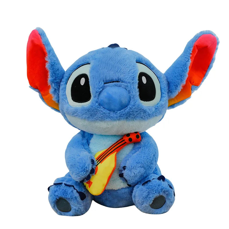 40/50cm Disney Cartoon Guitar Stitch Plush Toy Boy Birthday Gift Violin Stitch Home Decor Pillow Decoration Gifts