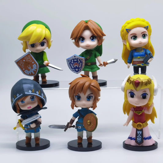 6pcs/set Game The Legend of Zelda Link Cute PVC Action Figure Toys Boys Birthady Xmas Gifts