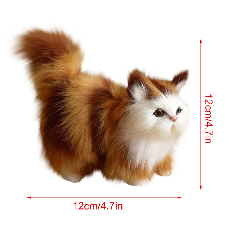 Cute Simulation Cat Plush Toys Soft Stuffed Kitten Model Fake Cat Realist Animals For Kids Girls Birthday Valentine's Day Gift