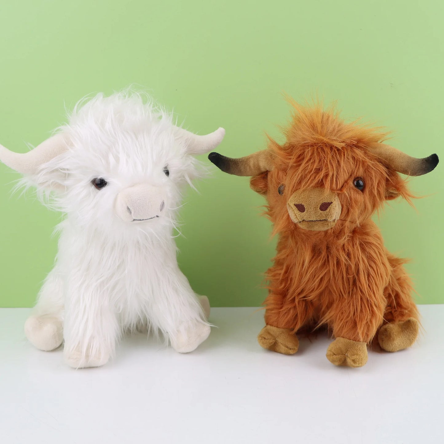 Simulation Highland Cow Plush Toy Soft Stuffed Animal Toy Lifelike Highland Cow Kawaii Kids Gift Toy Girls Birthday Gift