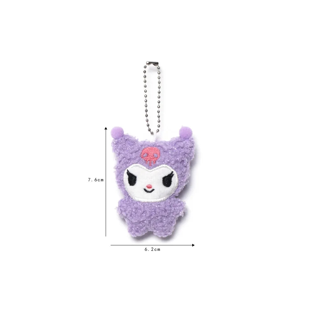 Sanrio Plush KeyChain Purse Bag Hello Kitty Doll keyring Anime Stuffed Backpack Pendant Melody Cinnamoroll Cute Wallet Girl Toy