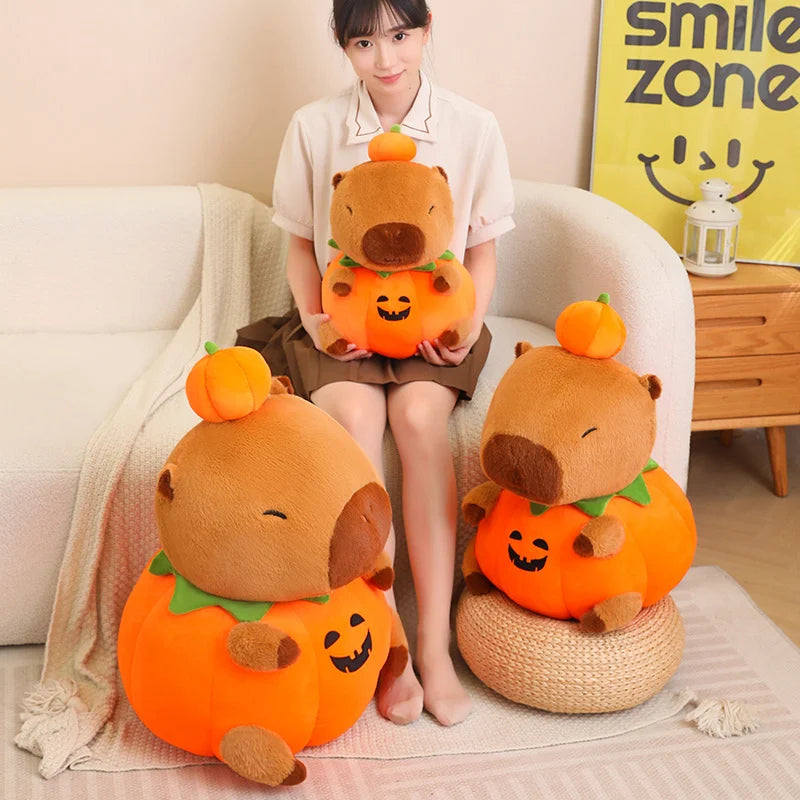 25cm Cute Creative Capybara  Pumpkin Capybara Stuffed Lovely Capybara  Halloween Celebration Birthday Holiday Gift