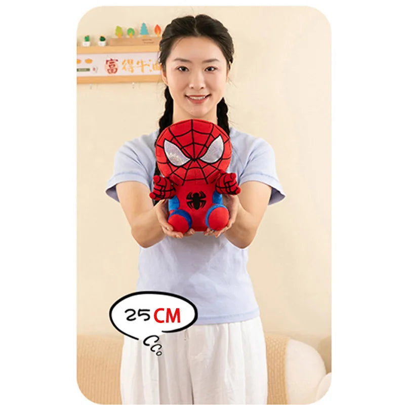 Spider Man Plush Dolls Toys 25CM Marvel Figure Model Plushies Stuffed Doll Home Room Decor Peluche Pillow Birthday Gifts