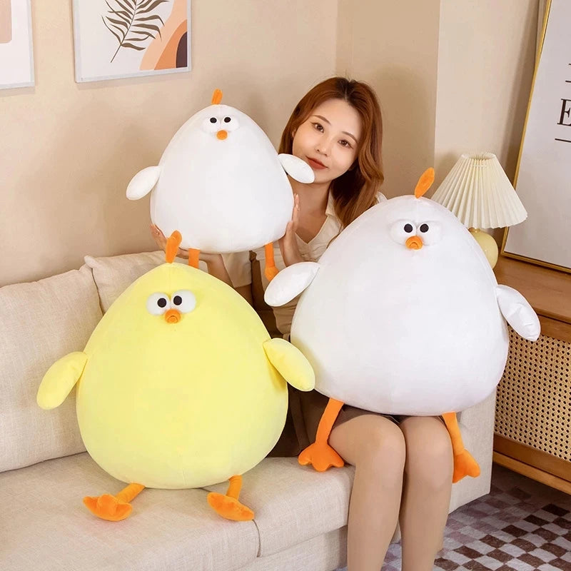 New Cute Anime Fat Chicken Plush Toys Stuffed Animals Seagull Chick Big Pillow Doll Baby Sleepping Plushie Gift for Kids